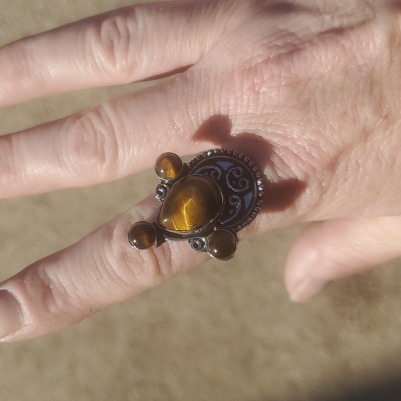 New Tiger Eye 925 Silver Ring. - Picture 5 of 16
